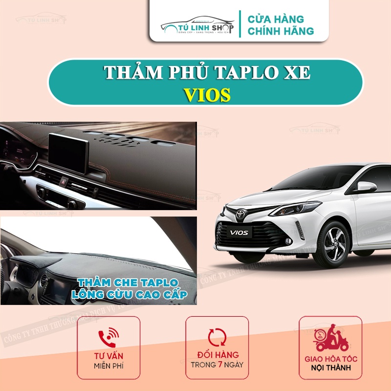 [Mã LIFEAU5SALE giảm 10% đơn 50K] Thảm taplo VIOS bằng lông Cừu 3 lớp hoặc Da Cacbon