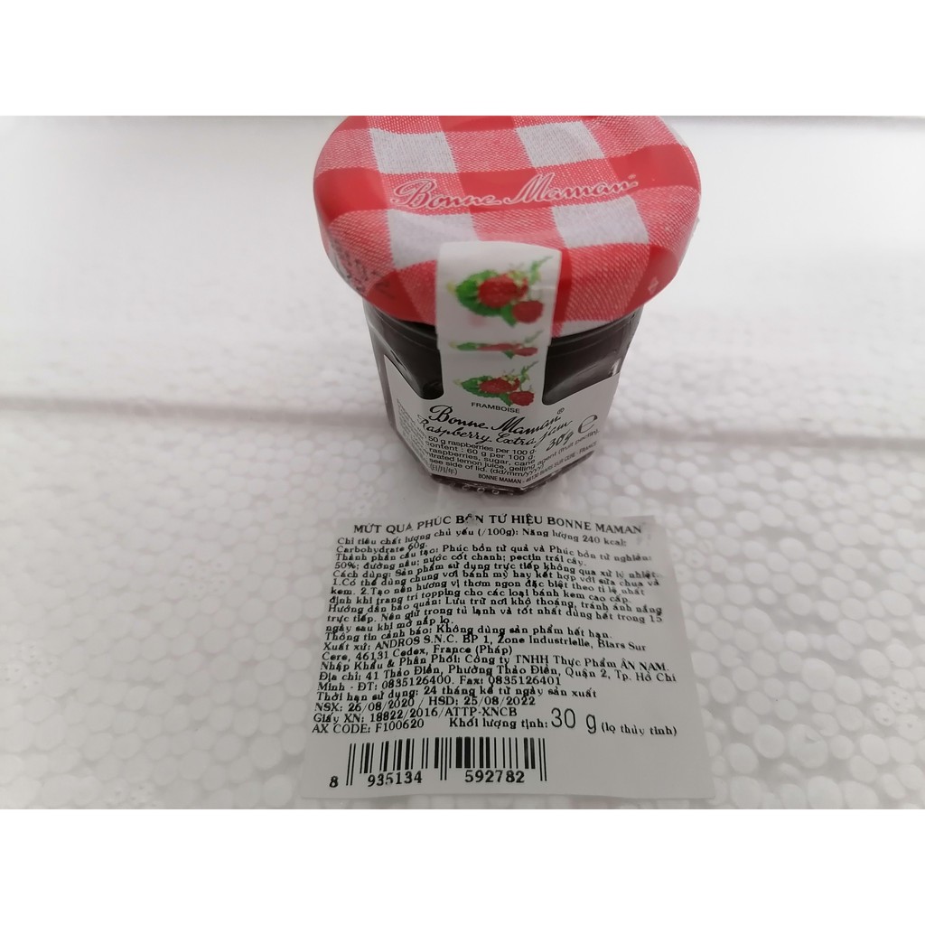 [30g] Mứt quả phúc bồn tử [France] BONNE MAMAN Jam Raspberry (anm-hk)