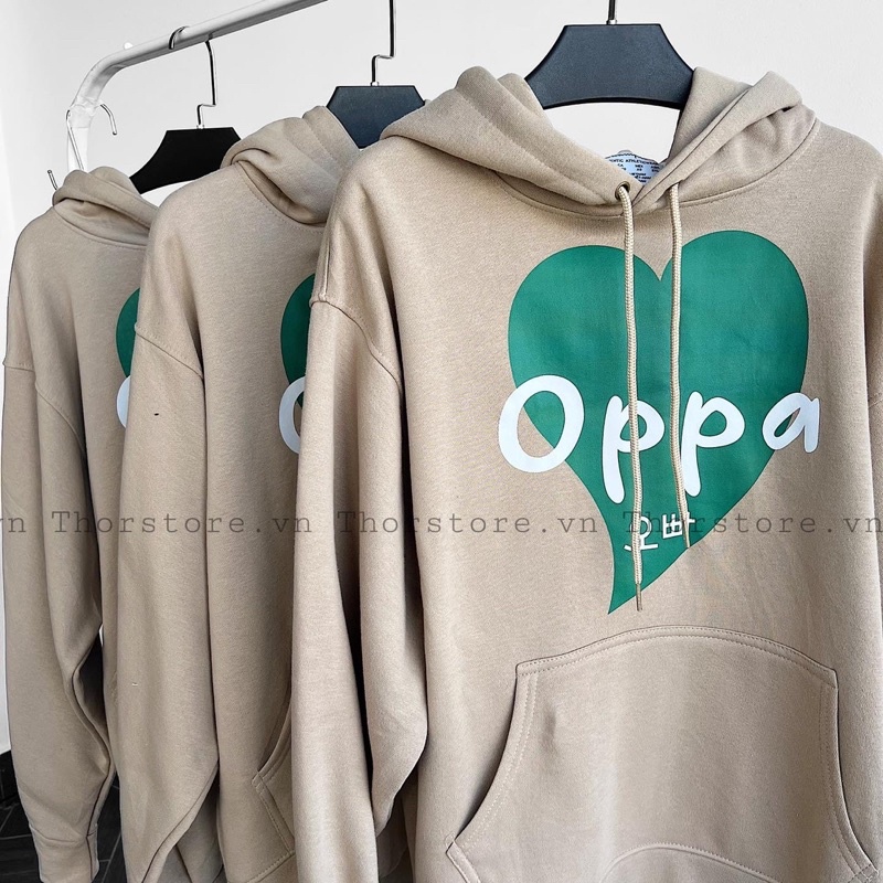 Áo hoodie nam nữ,in chữ Oppa form rộng