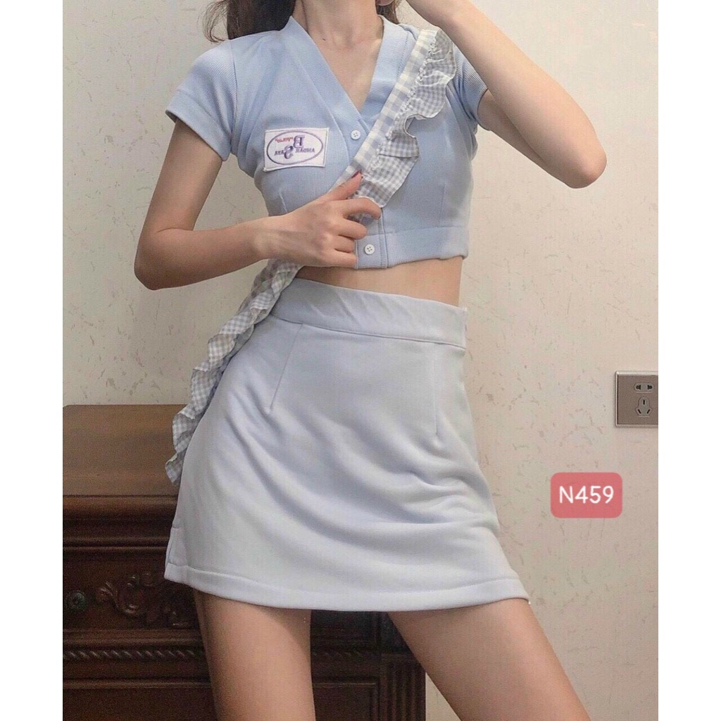 Áo kiểu croptop cổ trụ thêu gấu, Áo croptop nữ Polo chất thun borip mềm mạinhiều màu Mã A5 Freesize