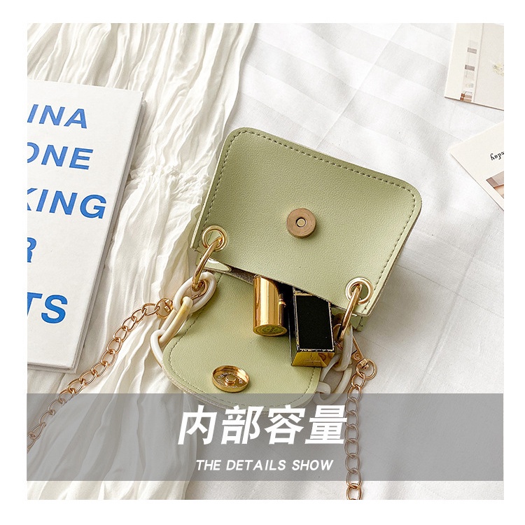 Túi đeo chéo MINI nữ dây xích, túi xách nữ đeo chéo da thời trang Hàn Quốc xanh hottrend nhỏ gọn giá rẻ - DODO FASHION