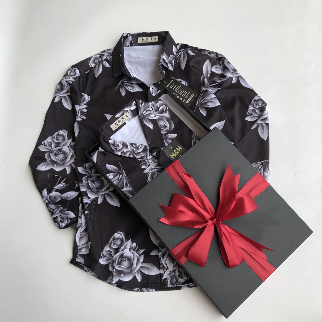 Áo sơ mi nam dài tay họa tiết cao cấp không nhăn chất đẹp