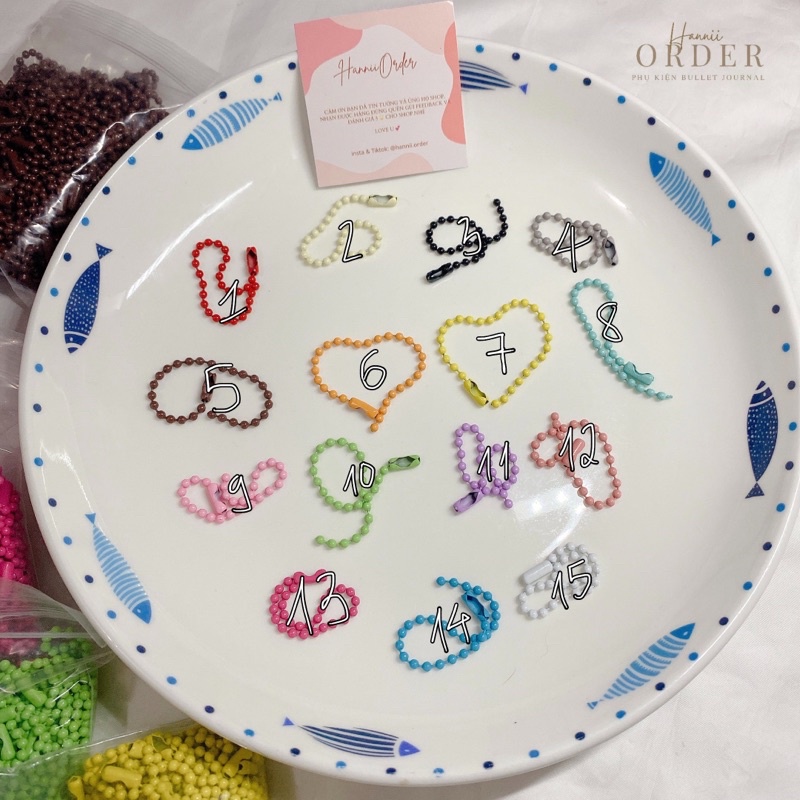 Móc khoá viên bi nhiều màu sắc