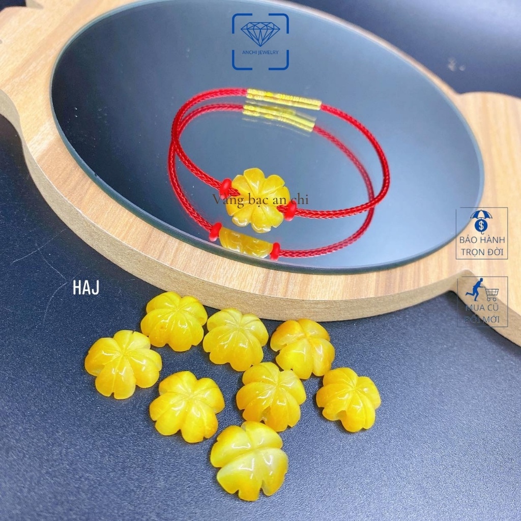 Vòng tay cỏ 4 lá đá mắt hổ phong thuỷ mệnh thổ / kim. Anchi jewelry