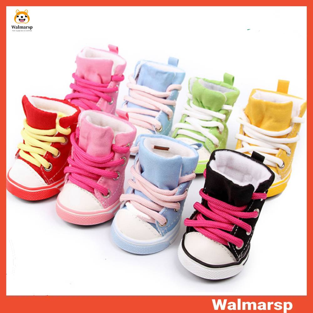 Set 4 Giày Sneaker Thoáng Khí Chống Trượt Cho Thú Cưng