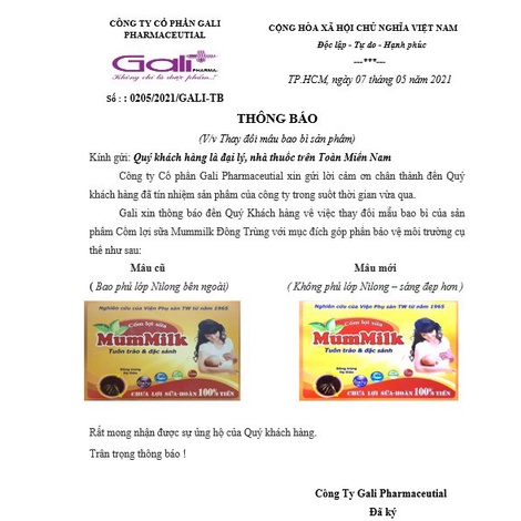 Mummilk cốm siêu lợi sữa hộp 20 gói