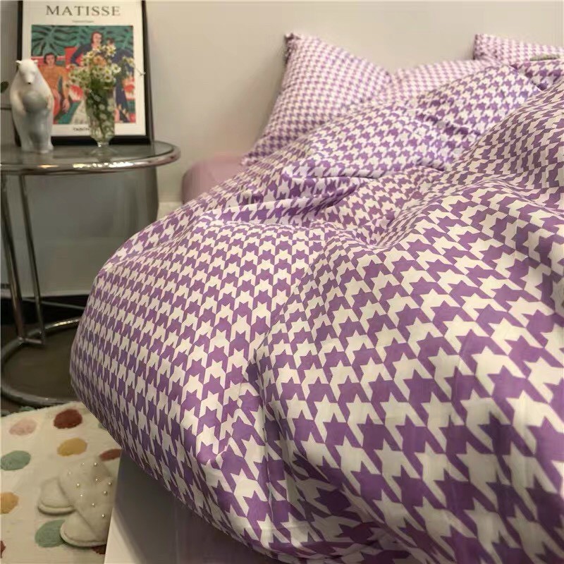 set chăn ga gối Cotton Poly Bo Decor ke timvỏ chăn mền, drap giường và 2 vỏ gối
