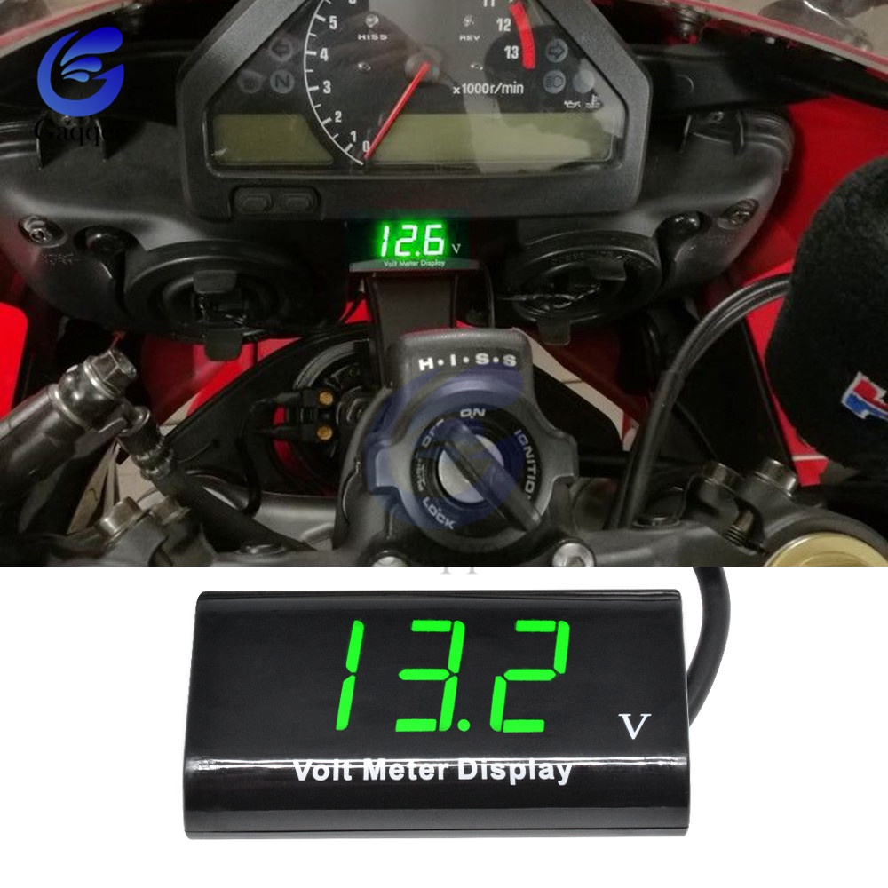 GAQQEE Vôn Kế Kỹ Thuật Số DC 12V Màn Hình LED Chống Thấm Nước Chuyên Dụng Cho Xe Hơi / Xe Máy