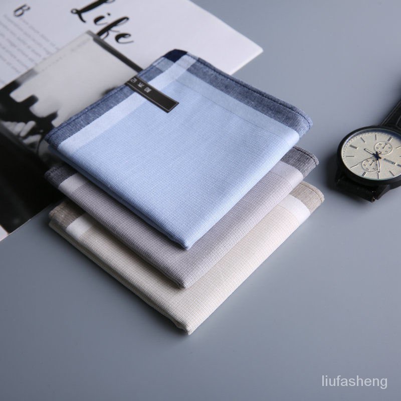 Khăn Tay Cotton Vuông Thấm Hút Mồ Hôi Thanh Lịch Cho Nam