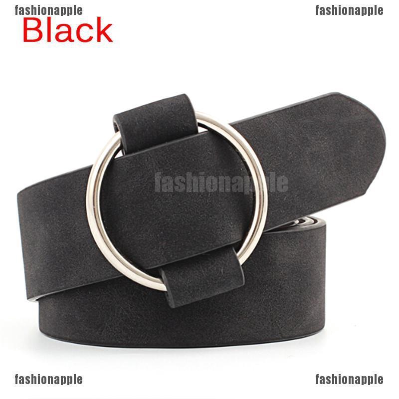 Thắt Lưng Da Khóa Tròn Kim Loại Phong Cách Boho Cổ Điển Cho Nữ