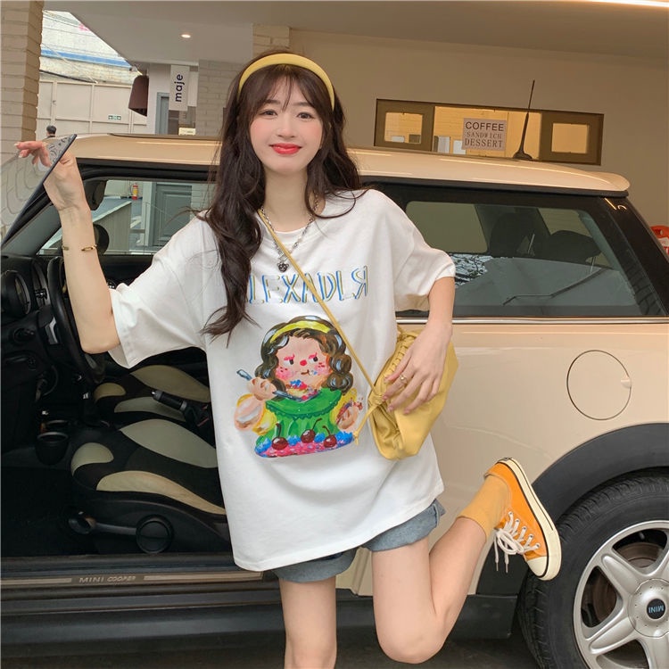 Áo Thun Tay Ngắn Dáng Rộng Hợp Thời Trang