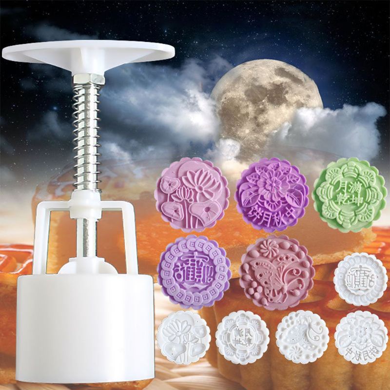 Set 5 khuôn ấn tay làm bánh trung thu 125g