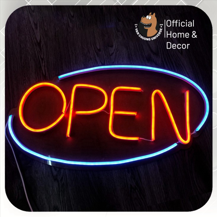 Đèn LED neon TIKTOKER siêu độc lạ trang trí phòng ngur cực chill hình chữ OPEN phù hợp treo ở quán pub nhà hàng nha