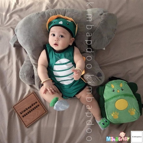 Body suit Khủng long xanh cho bé ⚡ FREESHIP ⚡ mềm mại, co giãn, thấm hút mồ hôi