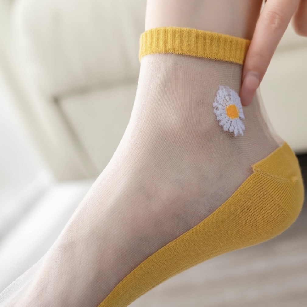 Tất hoa cúc cổ ngắn nhiều màu