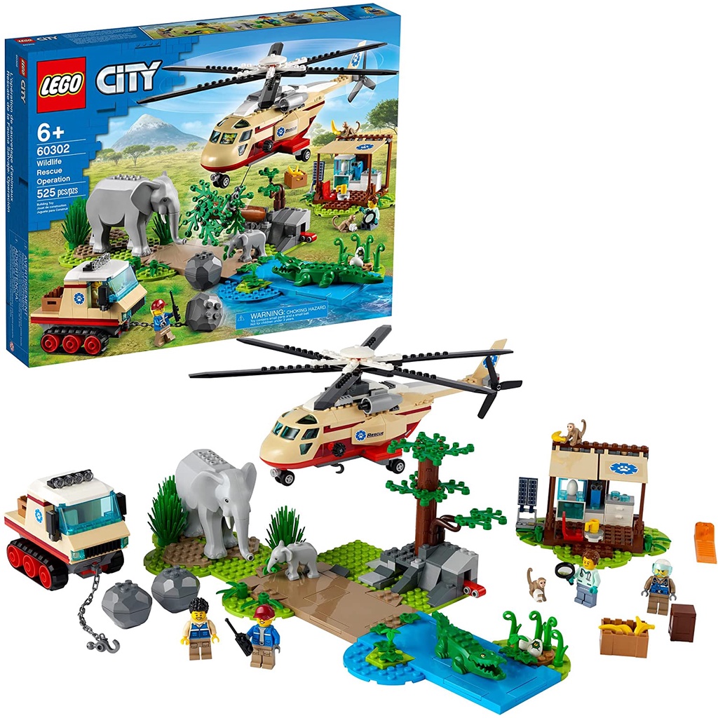 Đồ chơi LEGO City giải cứu động vật hoang dã 60302-525 chi tiết