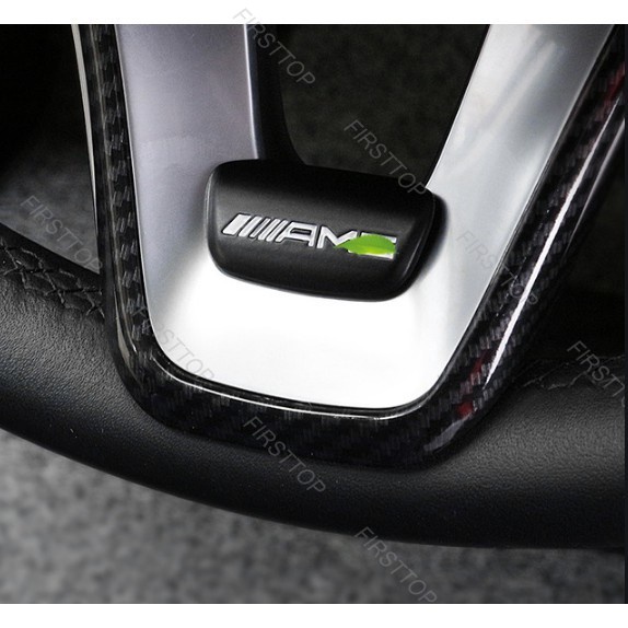 Miếng Dán Kim Loại Trang Trí Vô Lăng Xe Hơi mercedes AMG