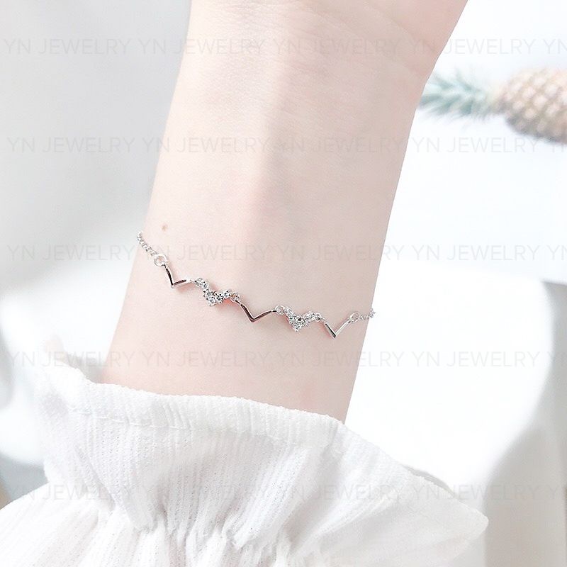 Lắc tay zic zac bạc 925 đính đá 🌼 YN JEWELRY SL