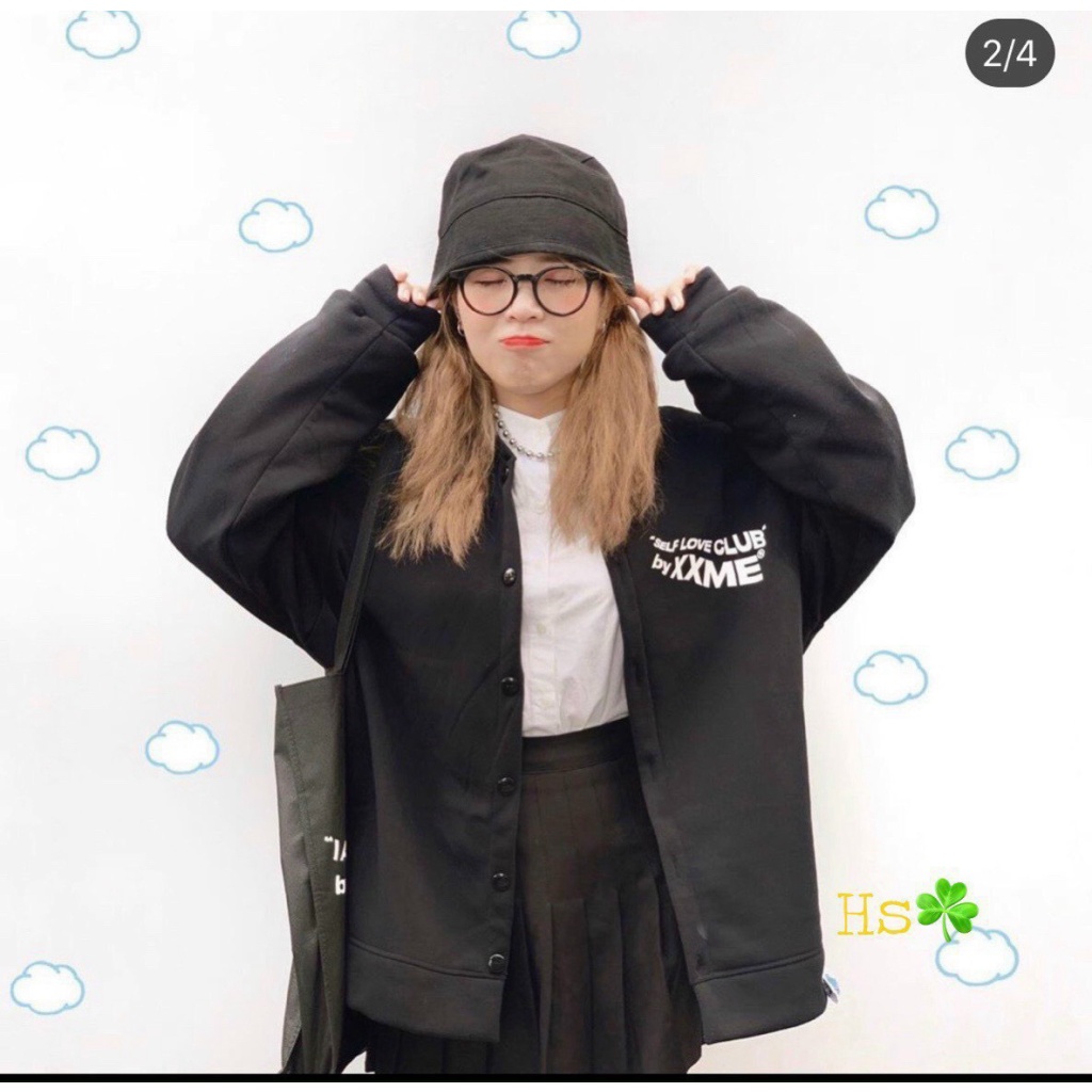 Áo Khoác Nỉ Ngoại Cadigan Kiểu Dáng Rộng Dài Hàn Quốc Siêu Xinh in chữ CLUB XXME Hot TP [NewUnisex]