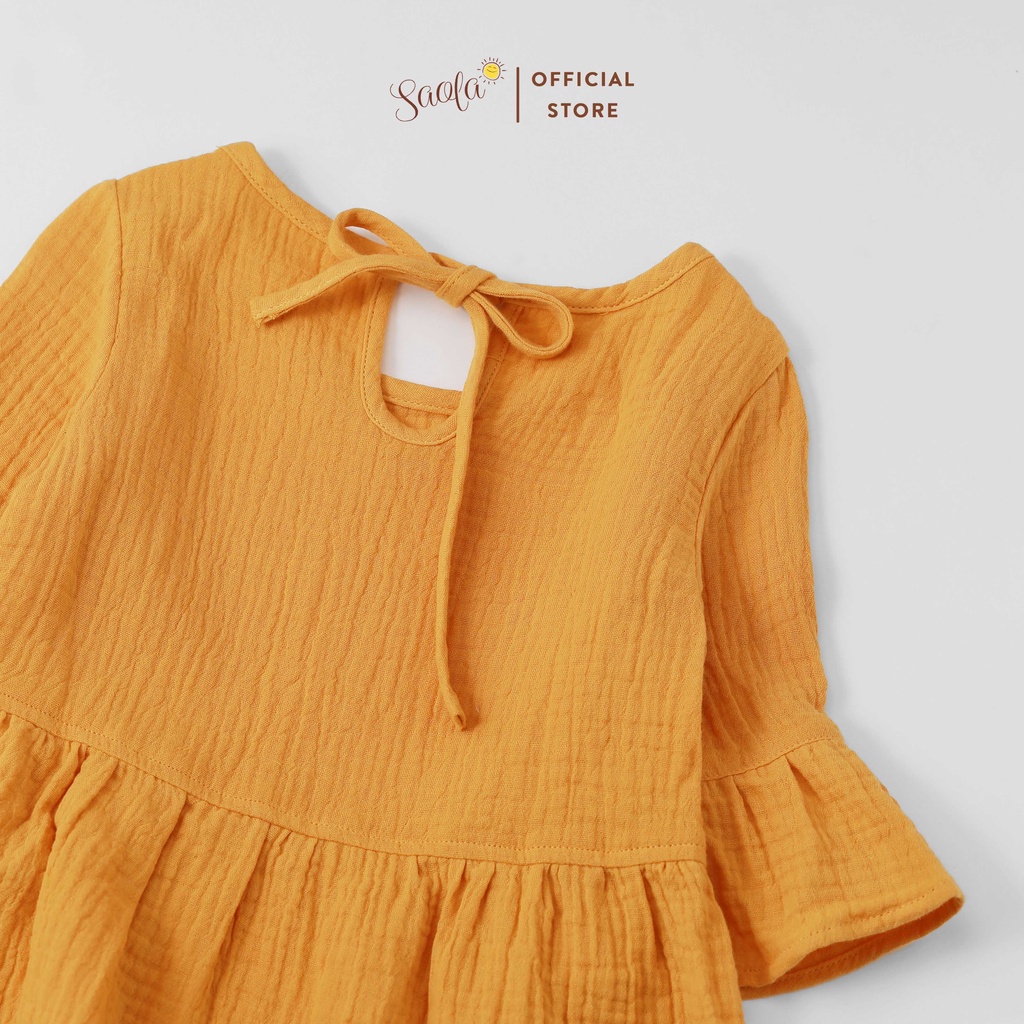 Váy Bé Gái Tay Loe Cổ Tròn - DRM008 - SAOLA KIDS CLOTHING