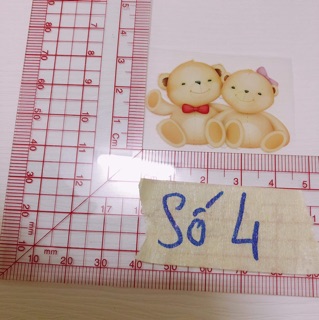 Sticker ủi, hình ủi, patch ủi hình gấu (Phụ liệu may vá trang trí quần áo may mặc, Handmade, DIY)