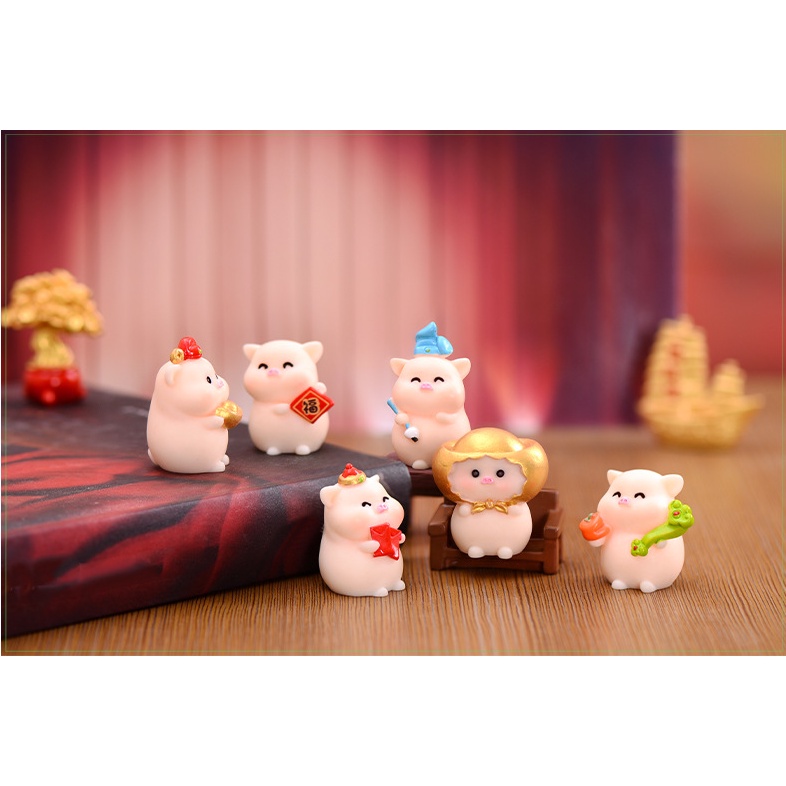 Mô hình heo hồng kim nguyên bảo trang trí tiểu cảnh, terrarium, DIY