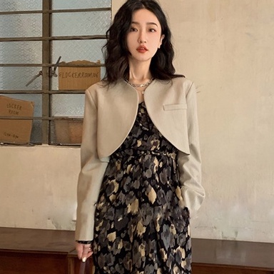 ÁO KHOÁC XÁM VẠT TRÒN CROPTOP (K0278)