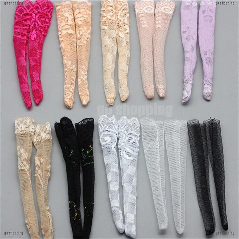 {go shopping}3 Pairs Random Doll Lace Socks Long Stockings For 1/6 Dolls Accessories