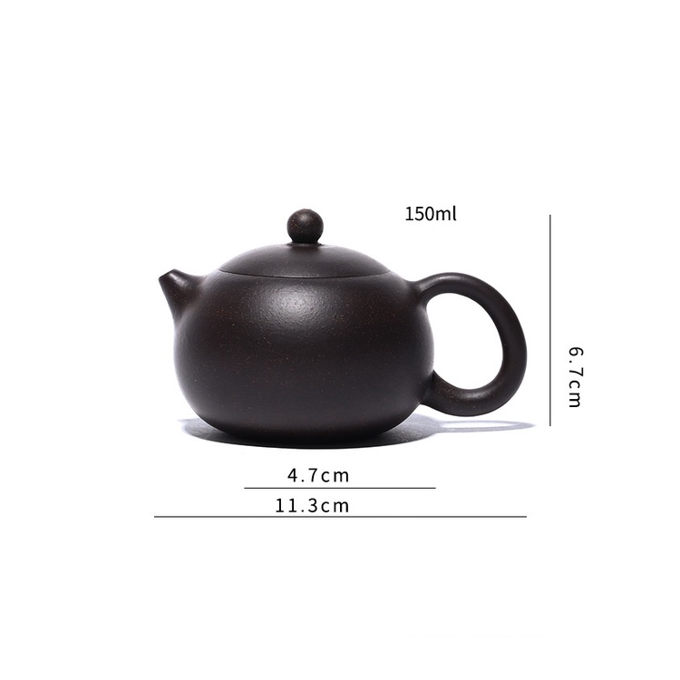 Ấm Tử Sa Nghi Hưng Tây Thi 150 ml (Hắc Kim Sa, Lọc Tổ Ong)