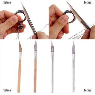 Agate Burnisher Polishing Knife Edge With Bamboo Handle Jewelry Making Tools