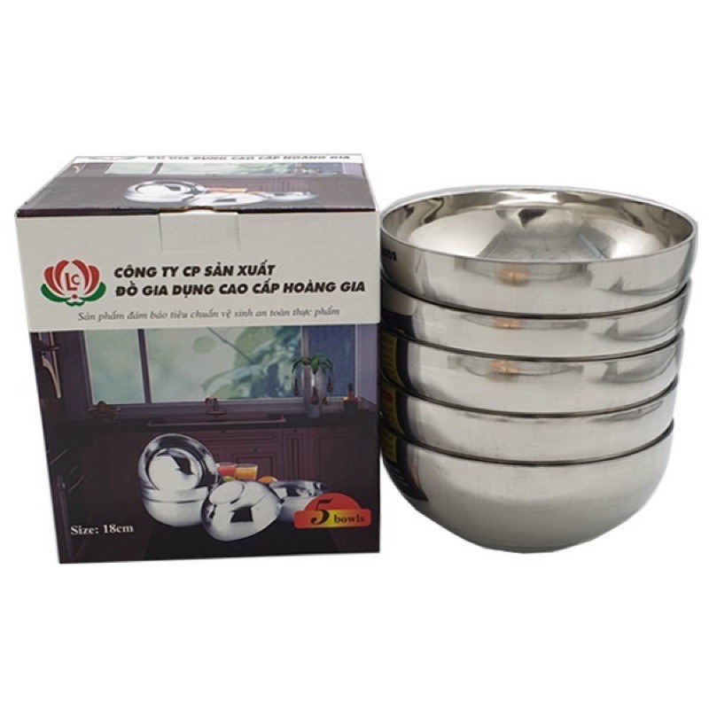 [Chính Hãng] Bát Inox Hoàng Gia 2 Lớp Chống Nóng