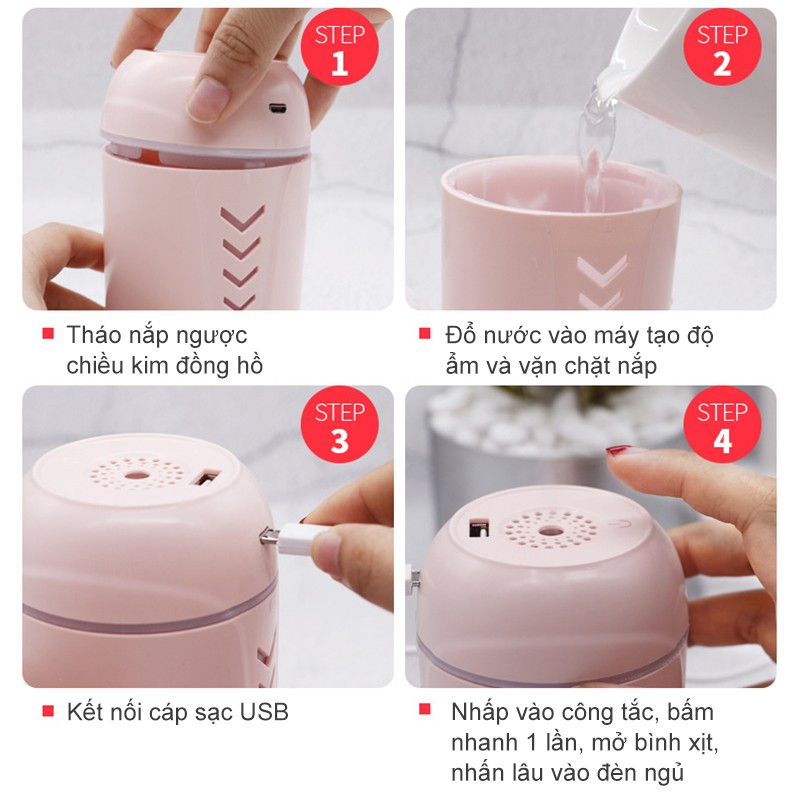 Máy phun sương, máy xông tinh dầu lọc không khí ô tô 3in1 - NBJY-XYC+JSQ10001