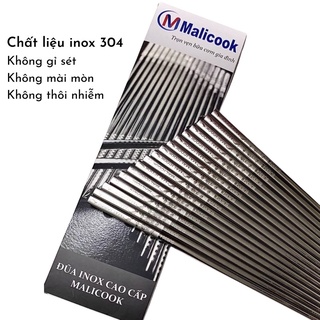 Đũa inox 304 hàn quốc xả kho-freeship chống trơn trượt cao cấp malicook bộ - ảnh sản phẩm 2