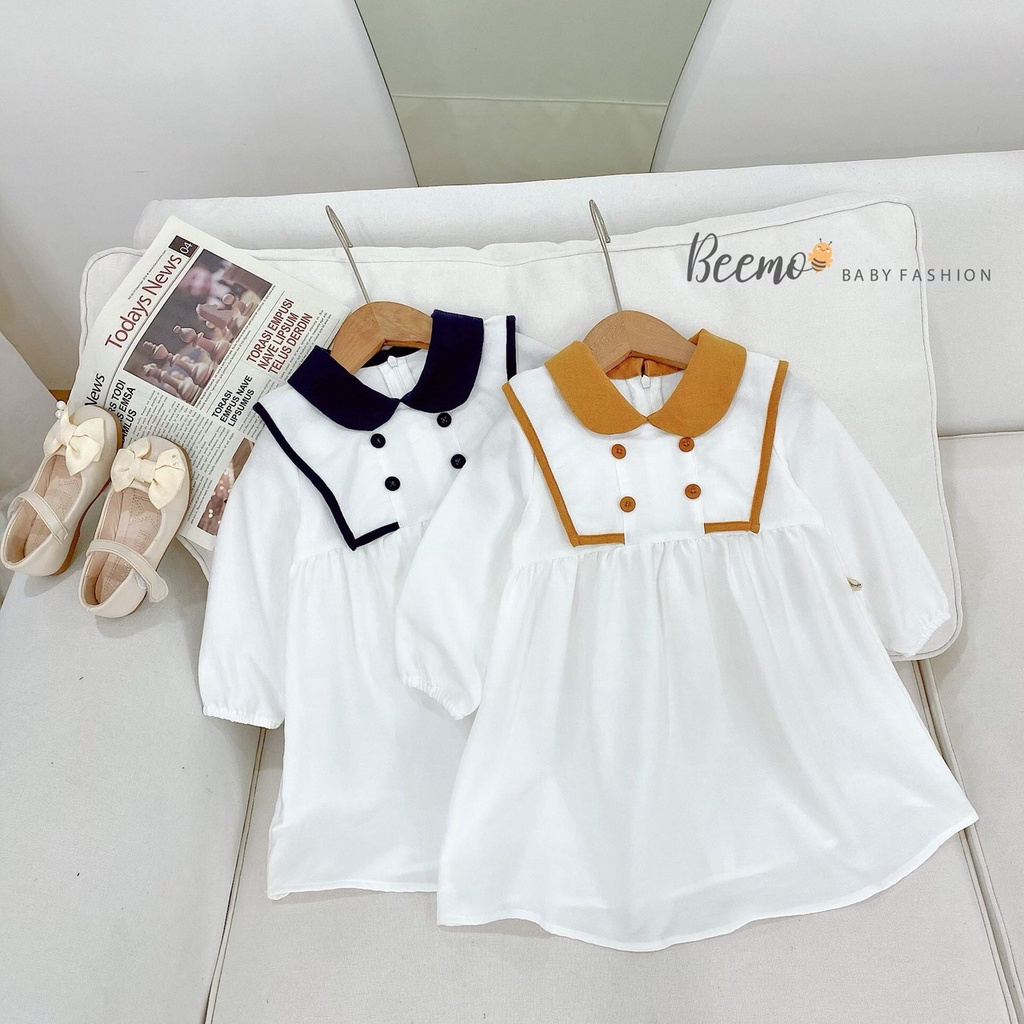 Váy bé gái xinh xắn, dễ thương, đầm thuỷ thủ phối cổ sành điệu cho bé