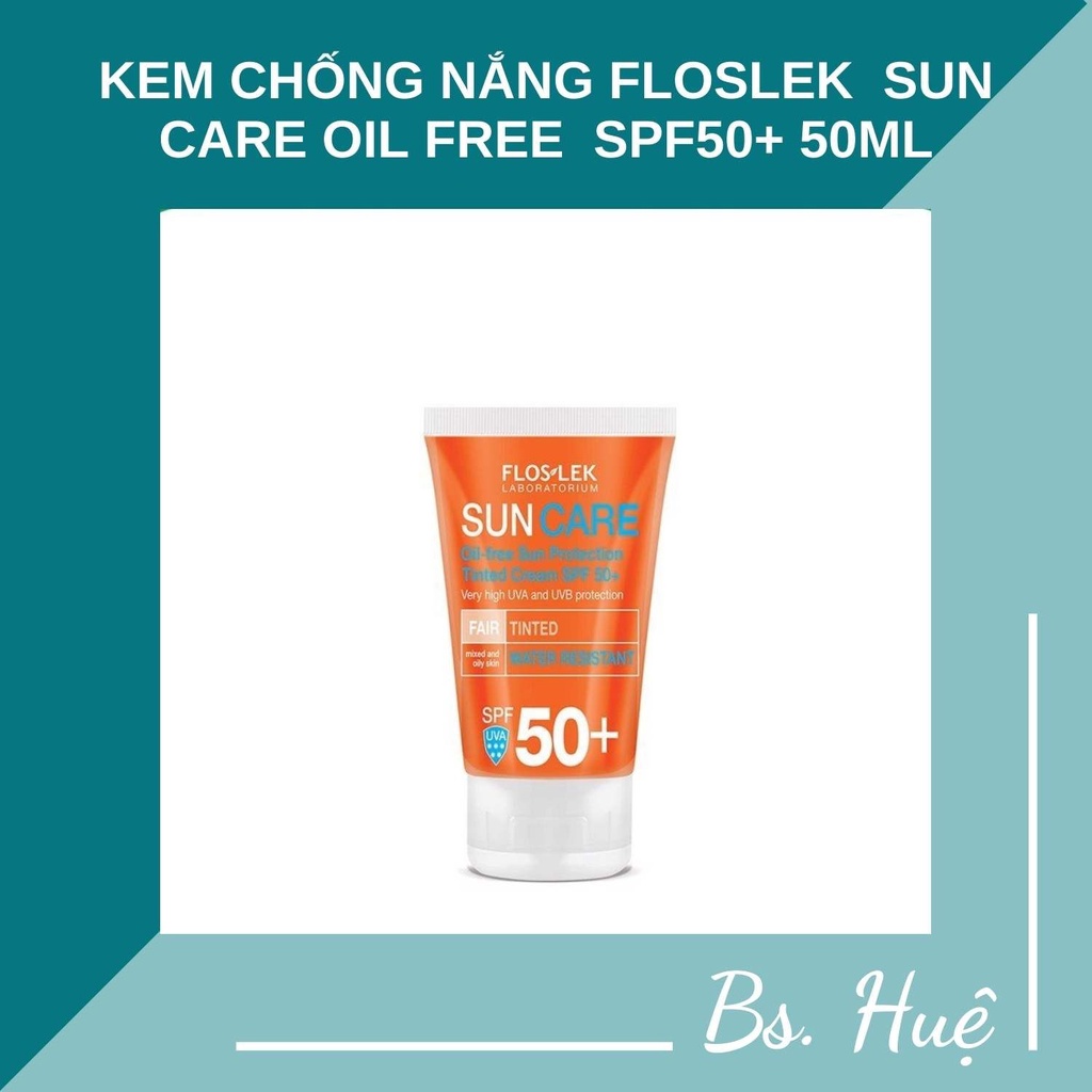 ✅ [CHÍNH HÃNG] Kem chống nắng lên tone Floslek Laboratorium Sun Care Oil Free Sun Protection Tinted Cream SPF50+ 500ml