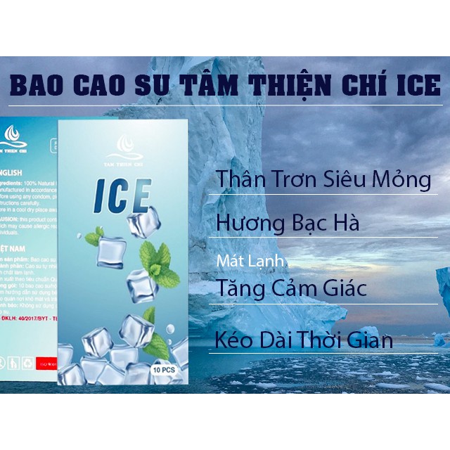 Bao Cao Su Tâm Thiện Chí ICE Mỏng Mát Lạnh Hộp 10 Chiếc