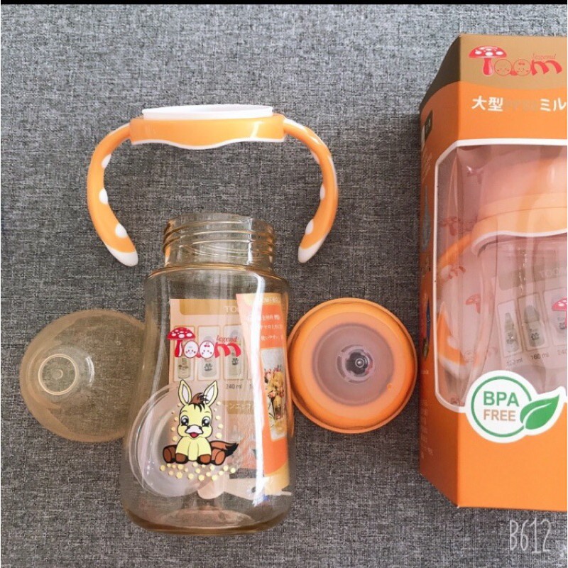 Bình sữa Toom 260ml ( tặng kèm núm ti thay thế)