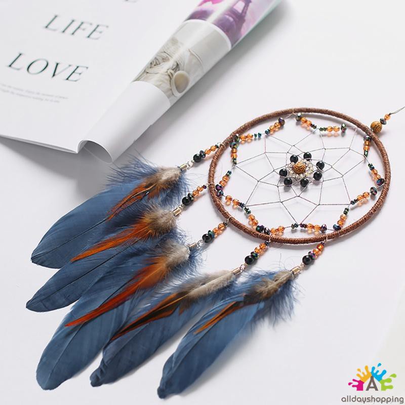 Dreamcatcher đính lông vũ dùng làm đồ trang trí