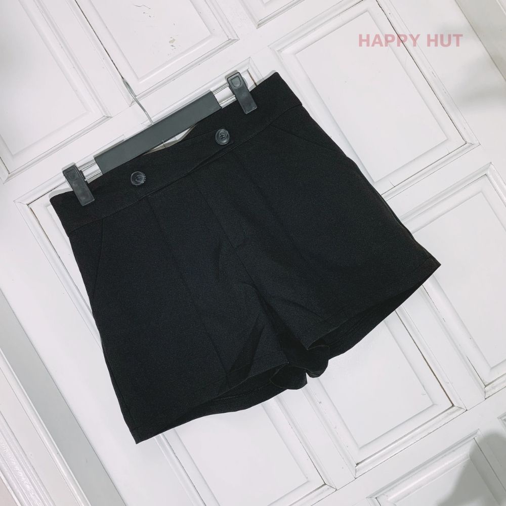 Quần short nữ bigsize ống rộng màu đen mặc ở nhà đi chơi phong cách trẻ trung cá tính có size (58-95kg) HAPPY HUT Q02 | BigBuy360 - bigbuy360.vn