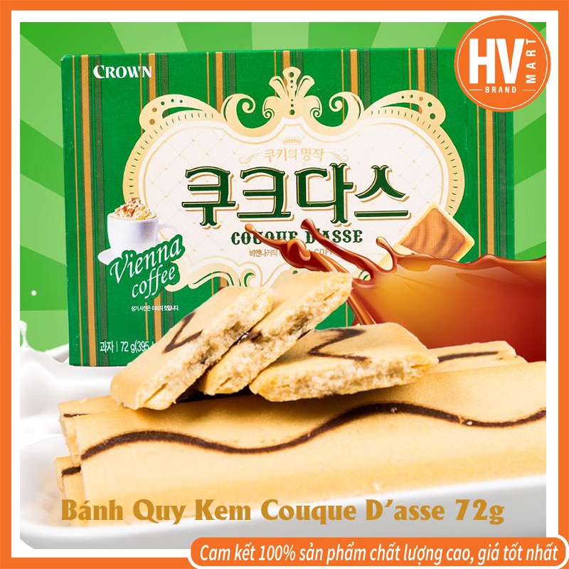 [Cận Date 01/04] Bánh Quy Kem Couque D'asse Thương Hiệu Crown Hàn Quốc. Bánh Hương Vị Cà Phê Siêu Ngon