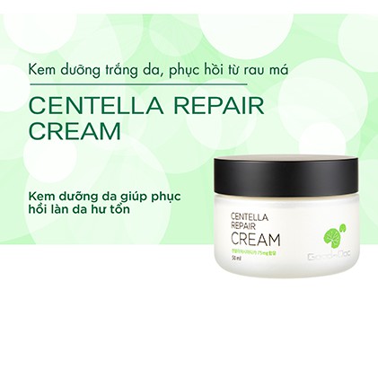 Kem Rau Má Dưỡng Ẩm Phục Hồi Giảm Thâm Nám Trắng Sáng Da Chống Lão Hóa GoodnDoc Centella Repair Cream