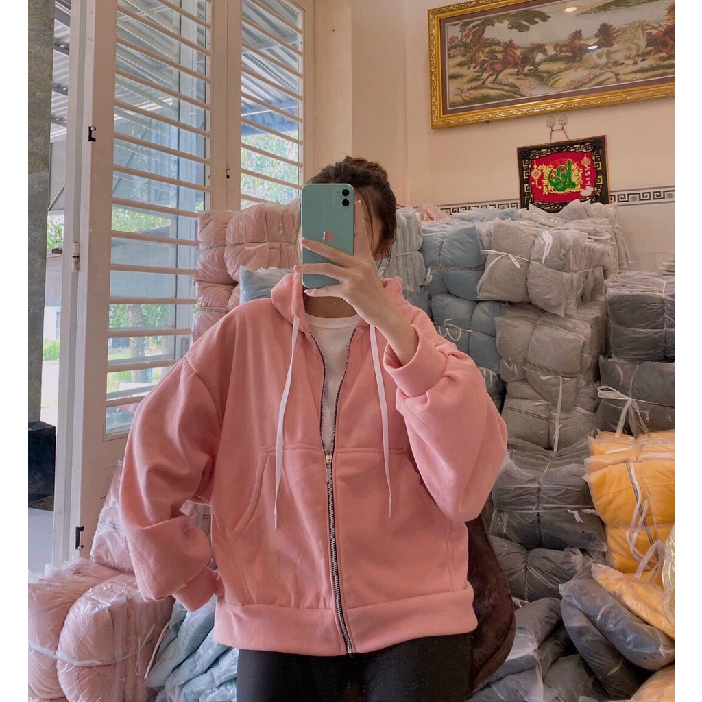 ÁO KHOÁC HOODIE NAM NỮ FORM RỘNG TAY PHỒNG XÁM TRƠN ,ÁO KHOÁC UNISEX TAY PHỒNG XÁM TRƠN | BigBuy360 - bigbuy360.vn