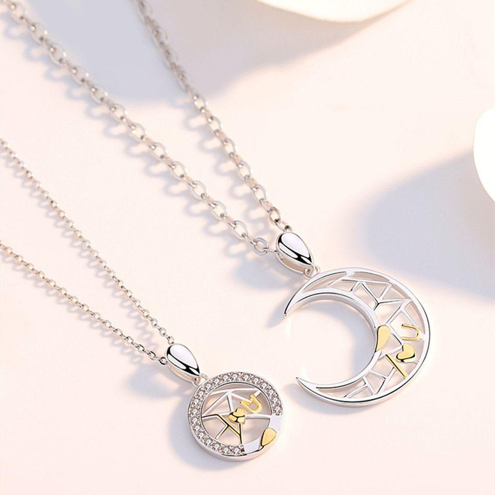 Vòng cổ Inox Mặt Trăng Mặt Trời Thời Trang Cho Ngày Valentine