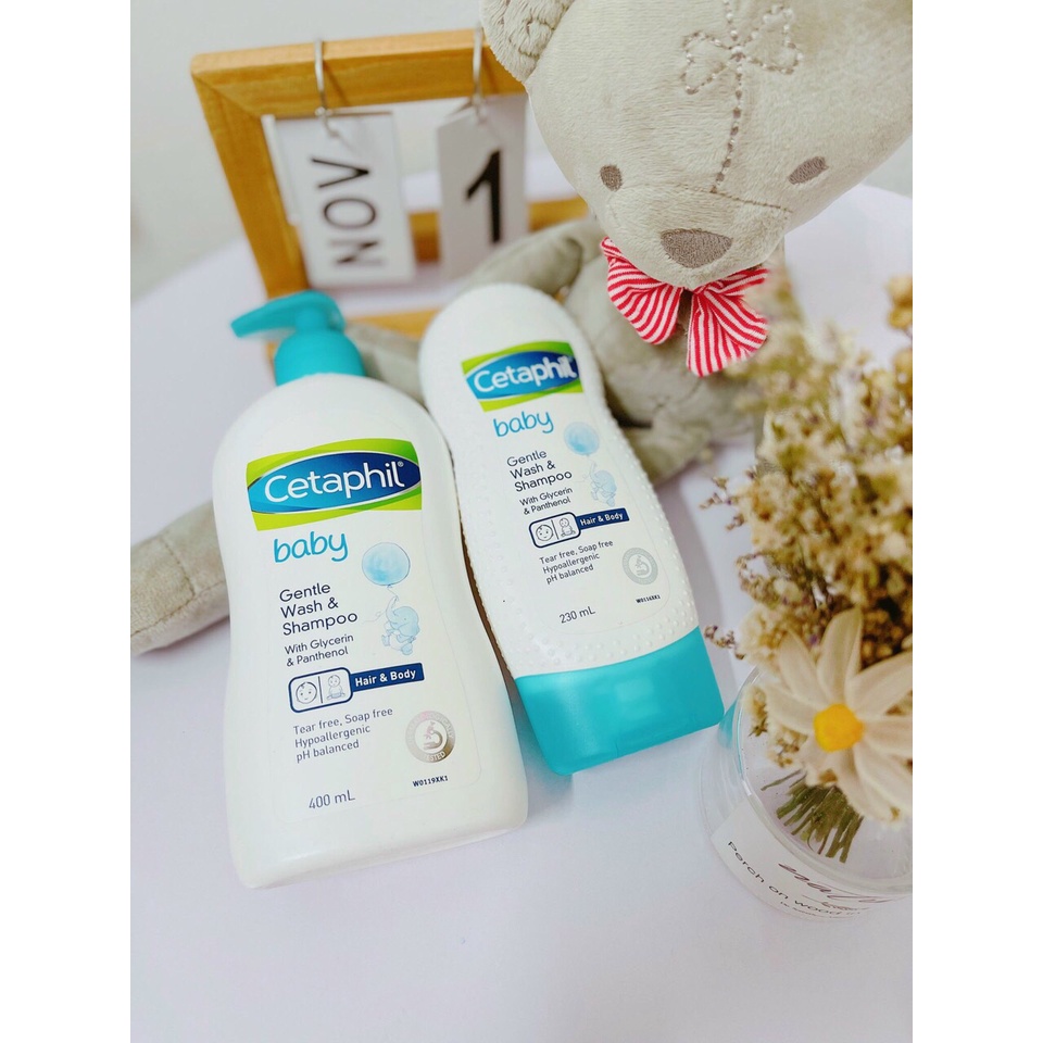 Sữa tắm gội 2in1 cho bé Cetaphil Gentle Baby Wash & Shampoo 230ml, 400ml