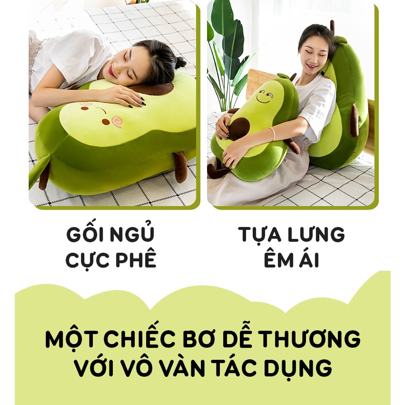 Quả bơ nhồi bông cao cấp | Gấu Bông hình trái bơ để ôm hình tròn chất mềm mịn cao cấp