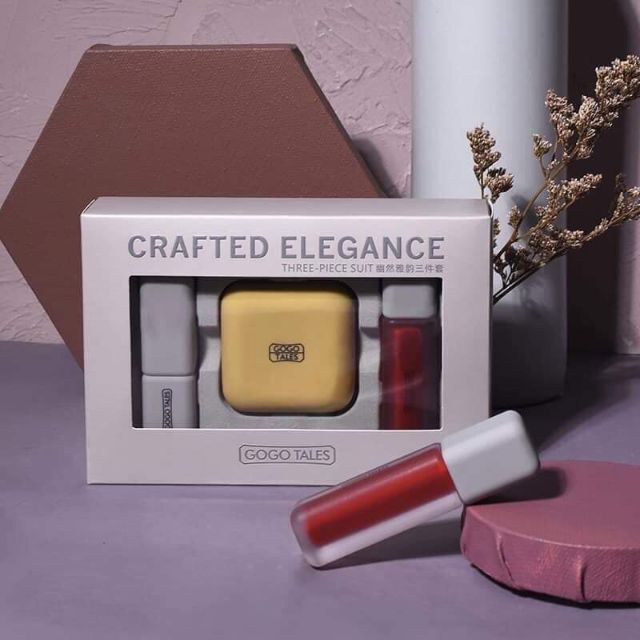 BỘ PHẤN BẮT SÁNG + SON MÔI . BỘ TRANG ĐIỂM SÉT 3 MÓN GOGO TALES CRAFTED ELEGANCE | BigBuy360 - bigbuy360.vn