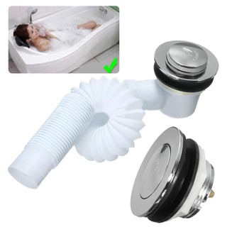 Bồn tắm bằng đồng thau tràn Pop Up Plug Tube Bồn tắm Chất thải Nút chặn chất thải Bộ phụ ✨Brzone