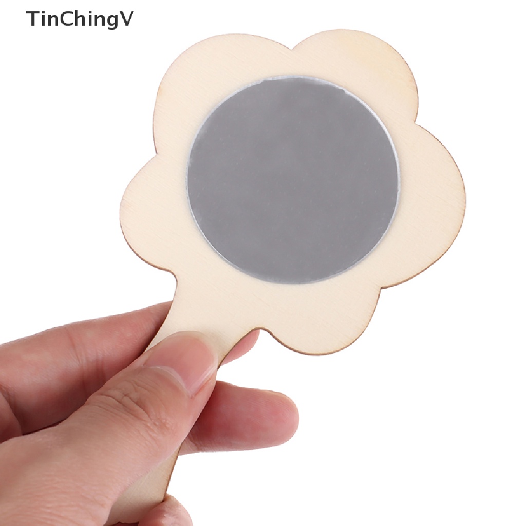 Set 2 Khuôn Gỗ Tráng Gương Màu Trắng Sáng Tạo Làm Đồ Thủ Công DIY Cho Bé