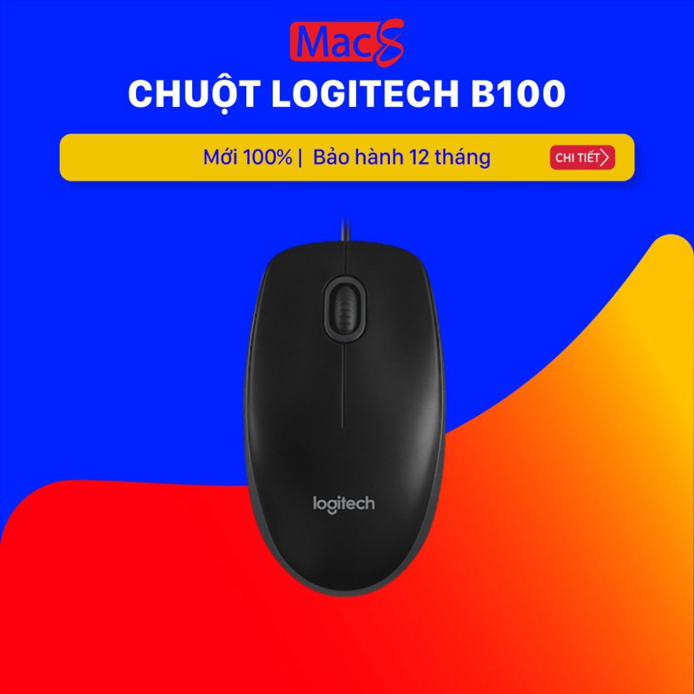 Chuột máy tính có dây Logitech B100 (Đen)