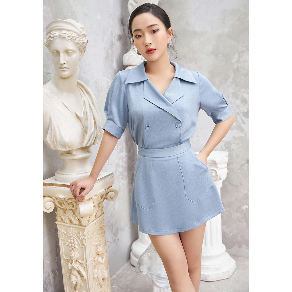 Chân váy chữ A ngắn 92WEAR 3 MÀU, đủ size, túi ốp chéo JAA1108 | BigBuy360 - bigbuy360.vn